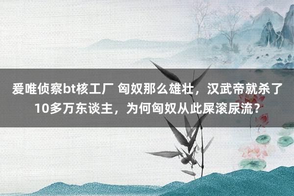 爰唯侦察bt核工厂 匈奴那么雄壮，汉武帝就杀了10多万东谈主，为何匈奴从此屎滚尿流？