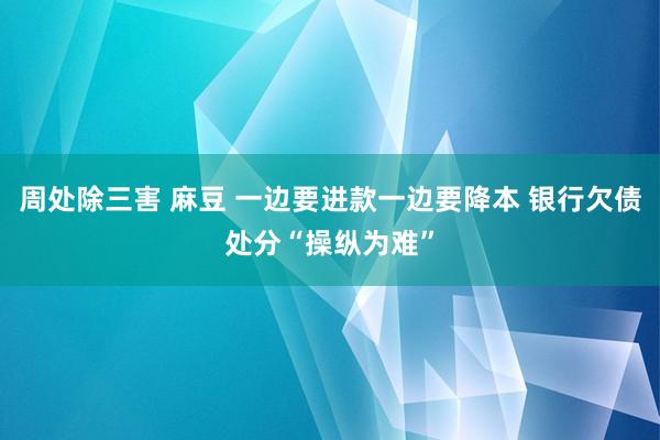 周处除三害 麻豆 一边要进款一边要降本 银行欠债处分“操纵为难”