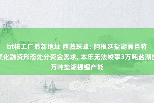 bt核工厂最新地址 西藏珠峰: 阿根廷盐湖面目将通过市集化融资形态处分资金需求， 本年无法竣事3万吨盐湖提锂产能