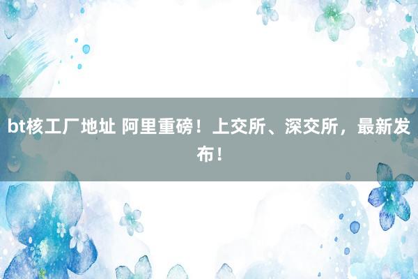 bt核工厂地址 阿里重磅！上交所、深交所，最新发布！