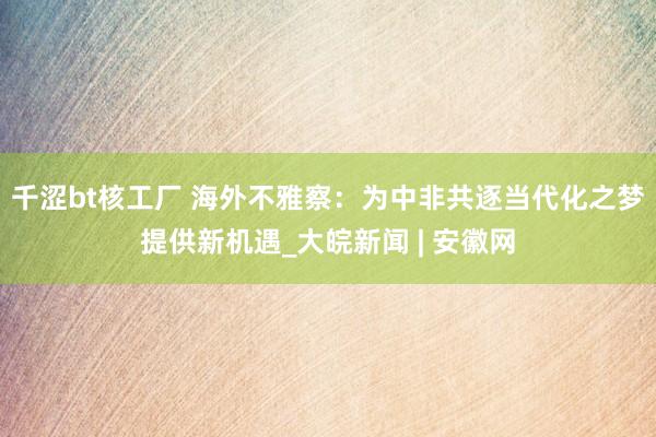 千涩bt核工厂 海外不雅察：为中非共逐当代化之梦提供新机遇_大皖新闻 | 安徽网