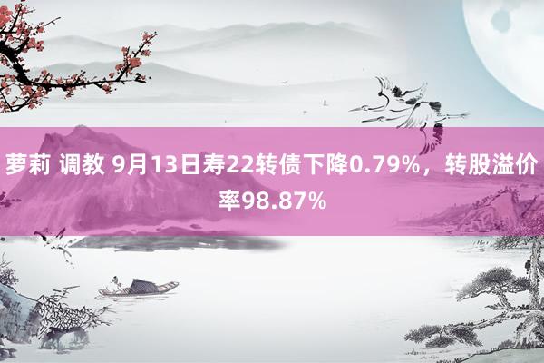 萝莉 调教 9月13日寿22转债下降0.79%，转股溢价率98.87%