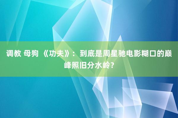 调教 母狗 《功夫》：到底是周星驰电影糊口的巅峰照旧分水岭？