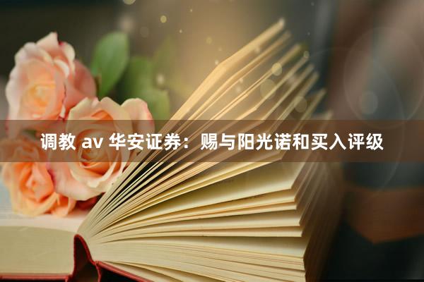 调教 av 华安证券：赐与阳光诺和买入评级