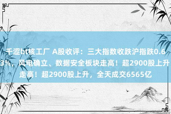 千涩bt核工厂 A股收评：三大指数收跌沪指跌0.61%，北证50涨0.03%，风电确立、数据安全板块走高！超2900股上升，全天成交6565亿