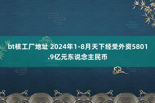 bt核工厂地址 2024年1-8月天下经受外资5801.9亿元东说念主民币