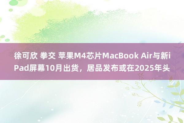 徐可欣 拳交 苹果M4芯片MacBook Air与新iPad屏幕10月出货，居品发布或在2025年头