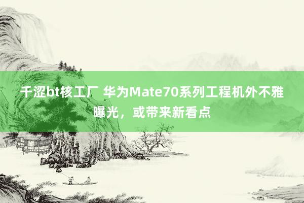 千涩bt核工厂 华为Mate70系列工程机外不雅曝光，或带来新看点