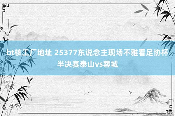 bt核工厂地址 25377东说念主现场不雅看足协杯半决赛泰山vs蓉城