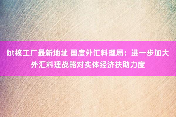 bt核工厂最新地址 国度外汇料理局：进一步加大外汇料理战略对实体经济扶助力度