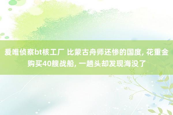 爰唯侦察bt核工厂 比蒙古舟师还惨的国度， 花重金购买40艘战船， 一趟头却发现海没了