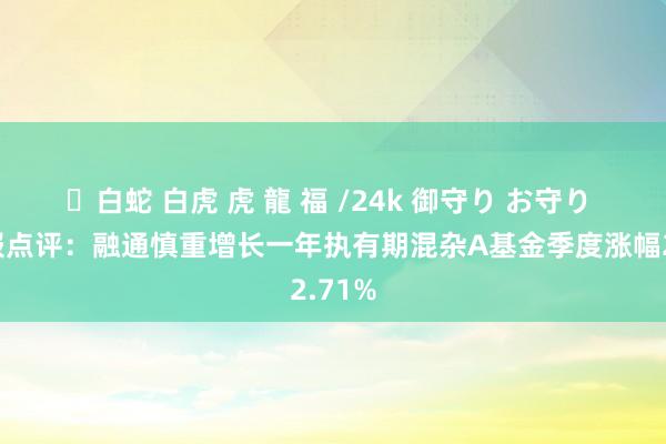 ✨白蛇 白虎 虎 龍 福 /24k 御守り お守り 三季报点评：融通慎重增长一年执有期混杂A基金季度涨幅2.71%