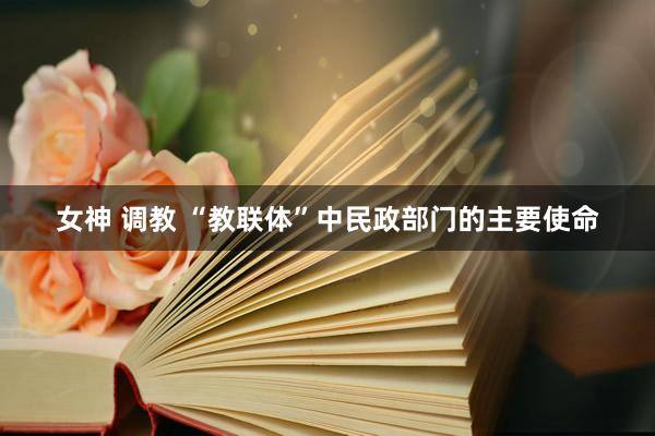 女神 调教 “教联体”中民政部门的主要使命