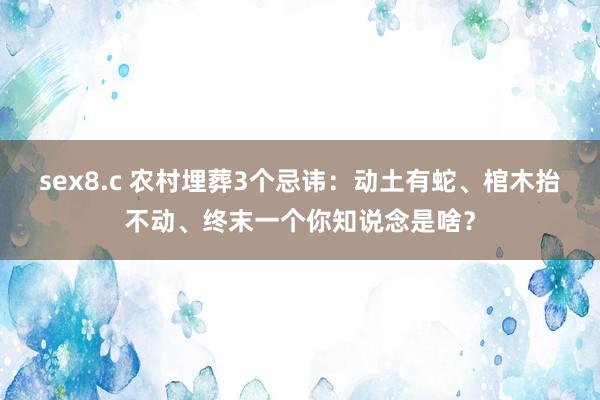 sex8.c 农村埋葬3个忌讳：动土有蛇、棺木抬不动、终末一个你知说念是啥？