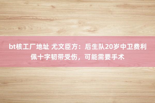 bt核工厂地址 尤文臣方：后生队20岁中卫费利佩十字韧带受伤，可能需要手术