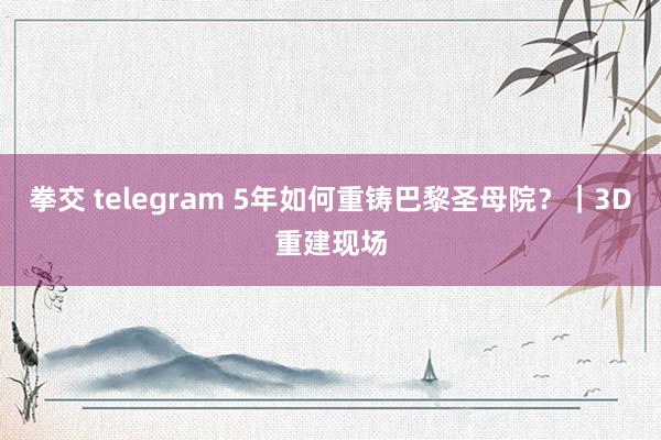 拳交 telegram 5年如何重铸巴黎圣母院？｜3D重建现场