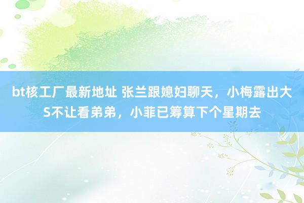 bt核工厂最新地址 张兰跟媳妇聊天，小梅露出大S不让看弟弟，小菲已筹算下个星期去