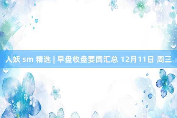 人妖 sm 精选 | 早盘收盘要闻汇总 12月11日 周三