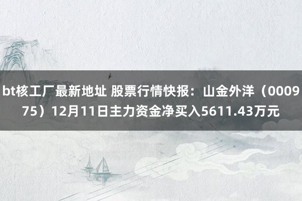 bt核工厂最新地址 股票行情快报：山金外洋（000975）12月11日主力资金净买入5611.43万元