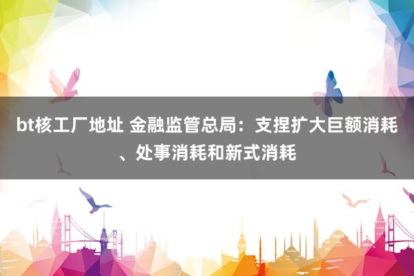 bt核工厂地址 金融监管总局：支捏扩大巨额消耗、处事消耗和新式消耗