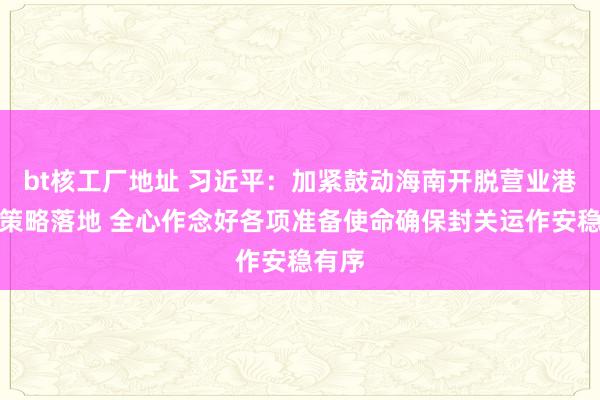 bt核工厂地址 习近平：加紧鼓动海南开脱营业港中枢策略落地 全心作念好各项准备使命确保封关运作安稳有序