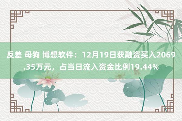 反差 母狗 博想软件：12月19日获融资买入2069.35万元，占当日流入资金比例19.44%