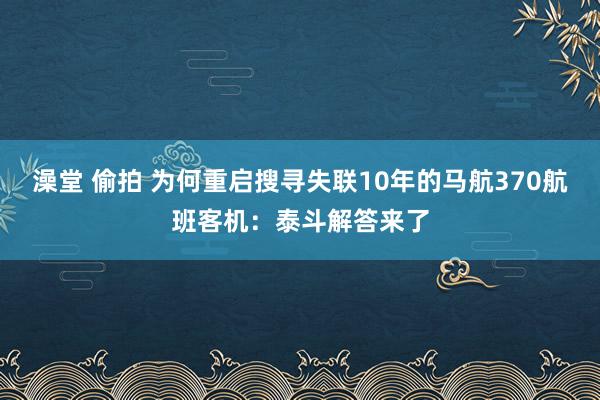 澡堂 偷拍 为何重启搜寻失联10年的马航370航班客机：泰斗解答来了