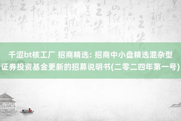 千涩bt核工厂 招商精选: 招商中小盘精选混杂型证券投资基金更新的招募说明书(二零二四年第一号)