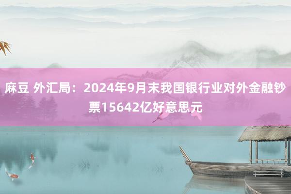 麻豆 外汇局：2024年9月末我国银行业对外金融钞票15642亿好意思元