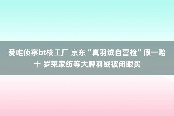 爰唯侦察bt核工厂 京东“真羽绒自营检”假一赔十 罗莱家纺等大牌羽绒被闭眼买