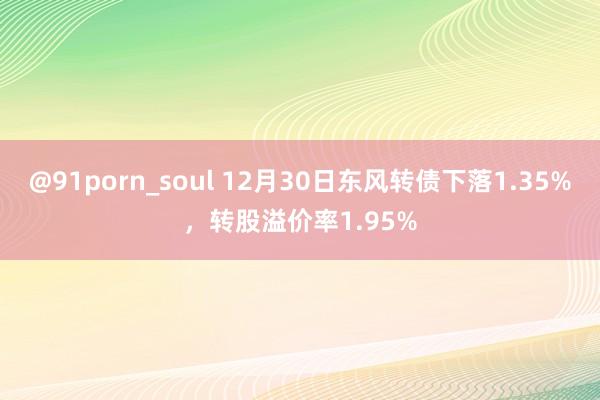 @91porn_soul 12月30日东风转债下落1.35%，转股溢价率1.95%