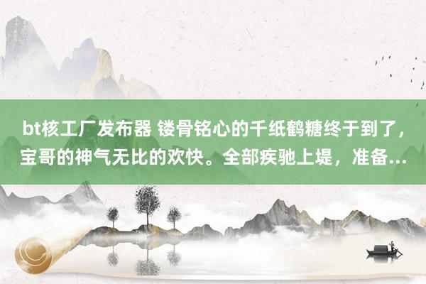 bt核工厂发布器 镂骨铭心的千纸鹤糖终于到了，宝哥的神气无比的欢快。全部疾驰上堤，准备...