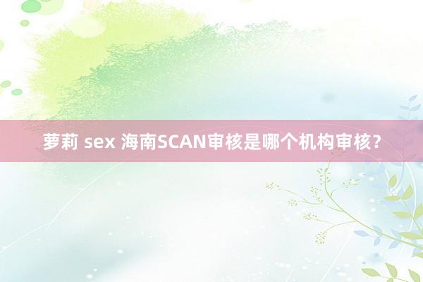 萝莉 sex 海南SCAN审核是哪个机构审核？