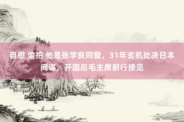 自慰 偷拍 他是张学良同窗，31年玄机处决日本间谍，开国后毛主席躬行接见