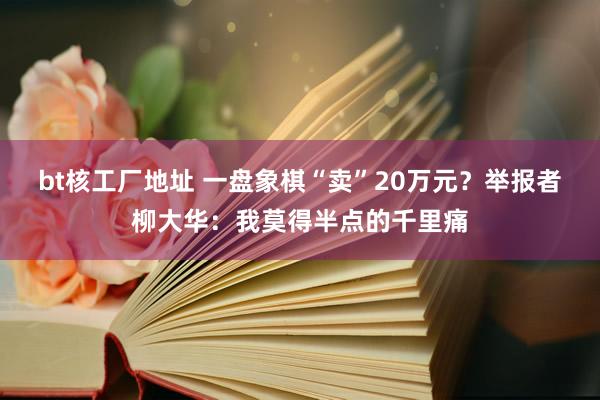 bt核工厂地址 一盘象棋“卖”20万元？举报者柳大华：我莫得半点的千里痛