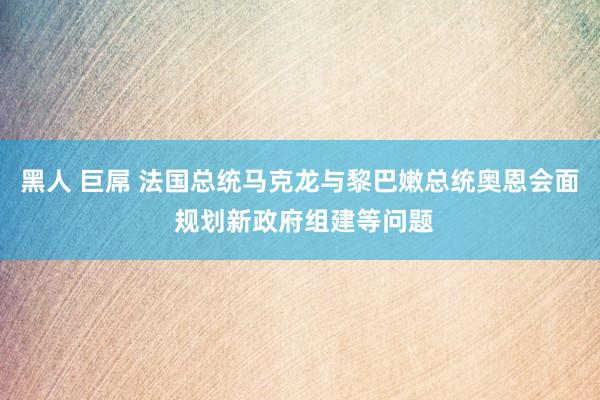 黑人 巨屌 法国总统马克龙与黎巴嫩总统奥恩会面 规划新政府组建等问题